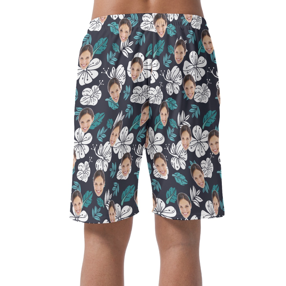 Custom Hawaiian Beach Shorts With Face For Men