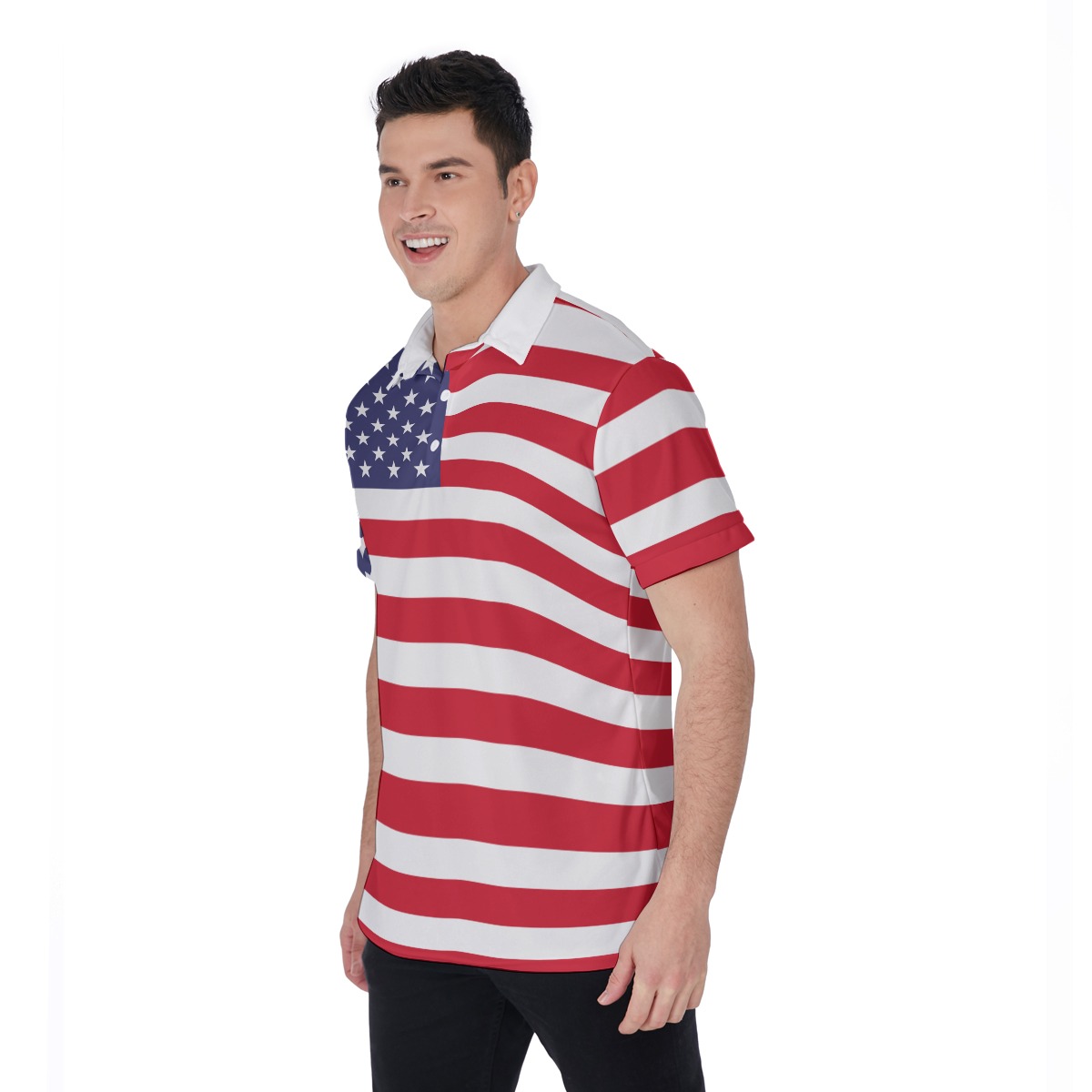 American Flag Golf Shirt