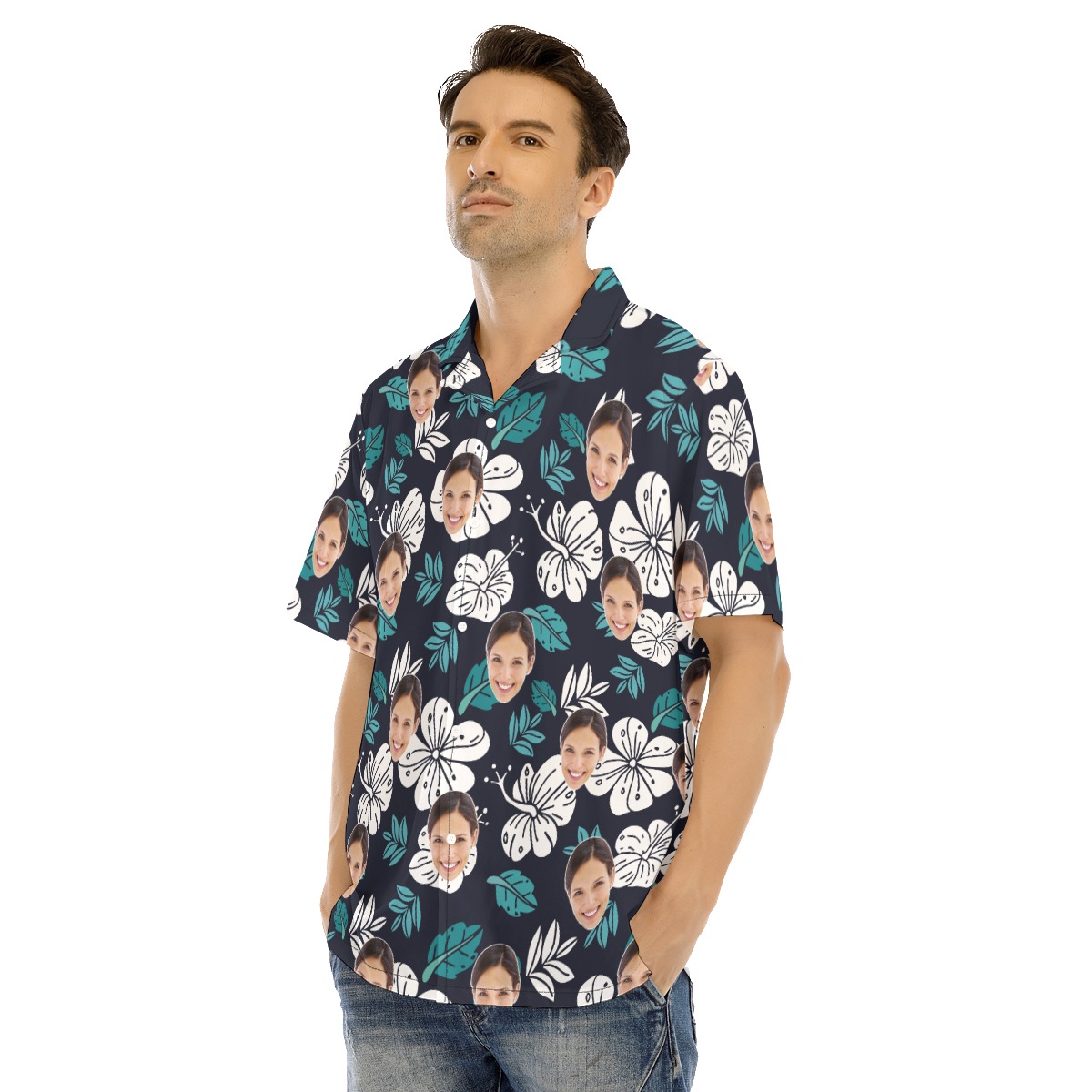 Custom Face Shirt Men's Hawaiian Shirt