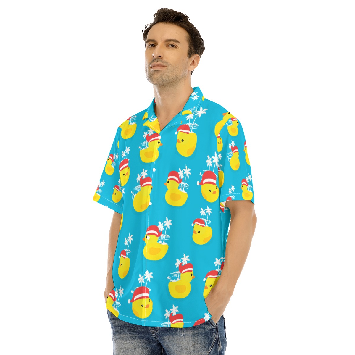 Men’s Rubber Christmas Hawaiian Shirt