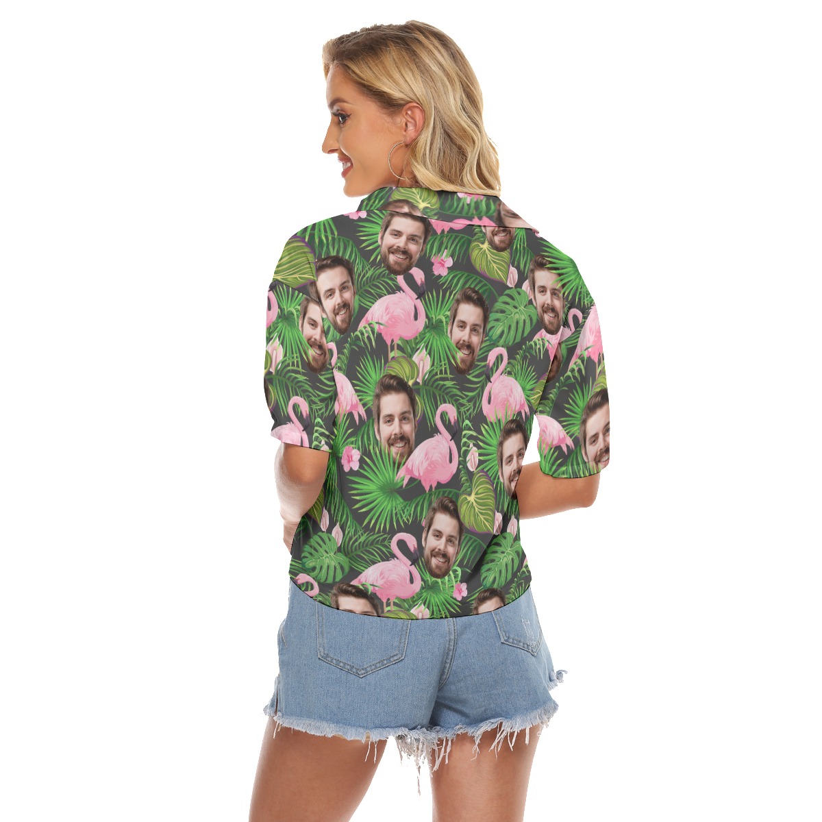 Women's Hawaiian Crop Top With Face Custom