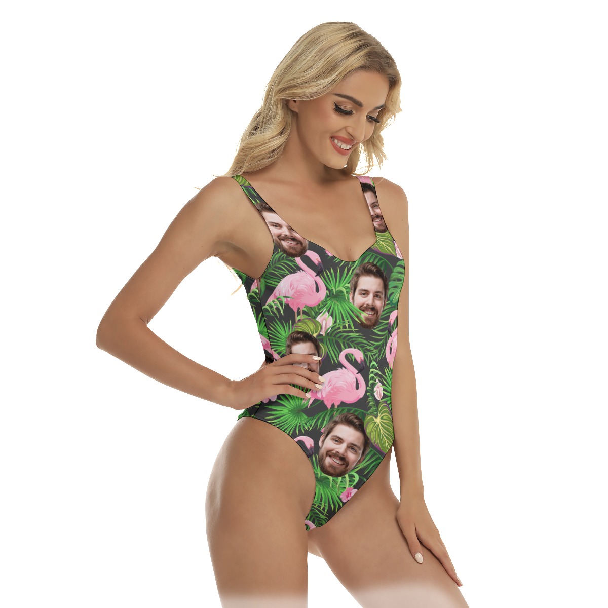 Women's Hawaiian One Piece Swimsuit With Face Custom