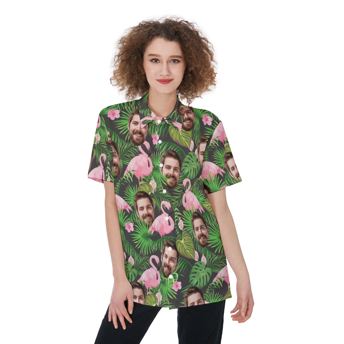 Pink Flamingo Custom Hawaiian Shirt For Women - variant image 1