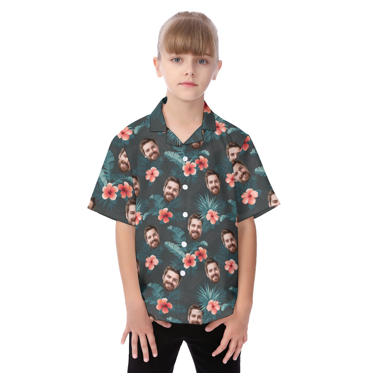 Custom Hawaiian Shirt With Face For Kids - variant image 1