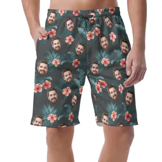 Custom Face Tropical Board Shorts For Men