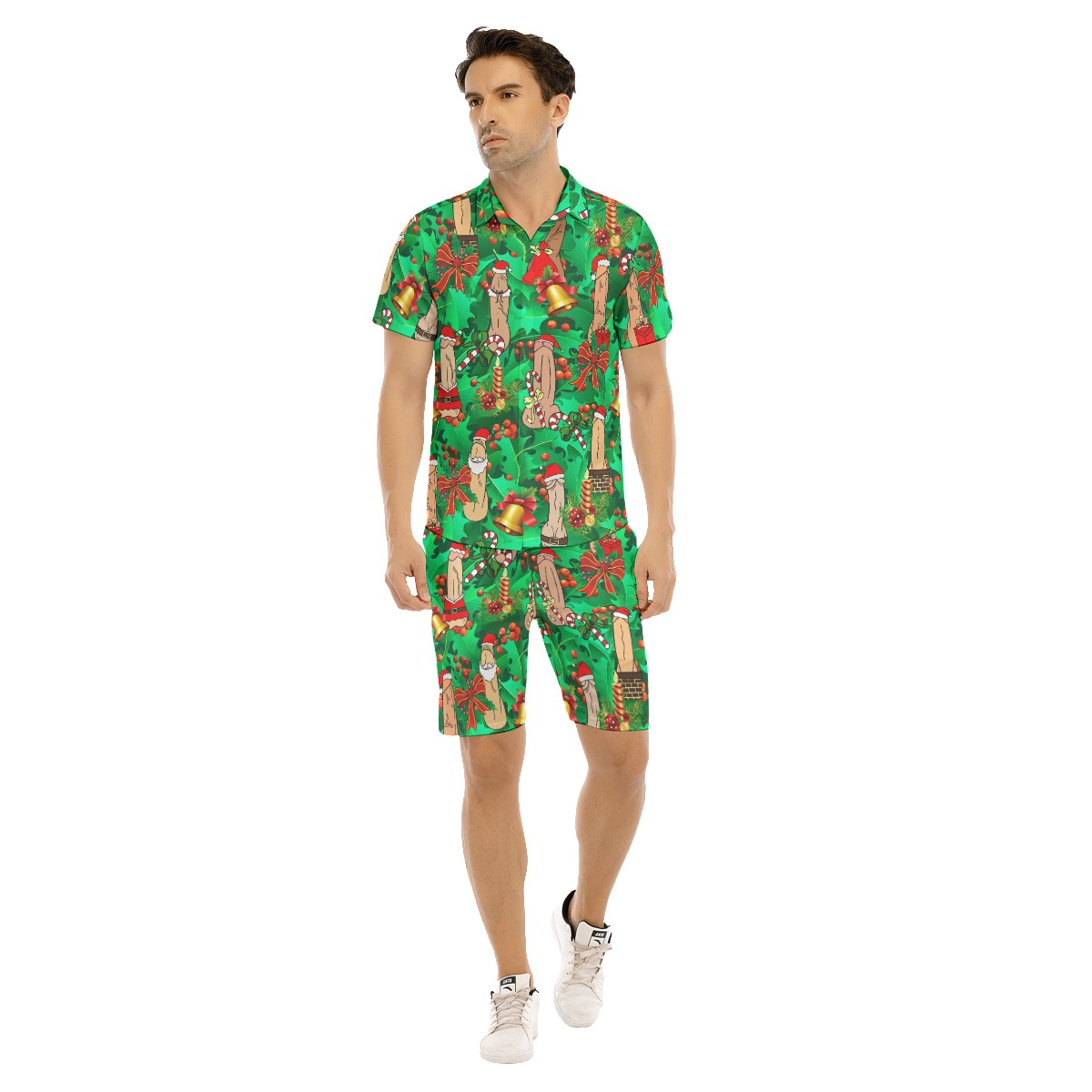 Penis Christmas Shirt And Shorts Hawaiian Outfit For Men - variant image 1