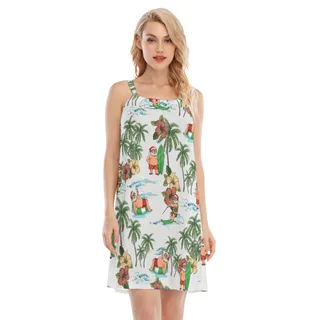 Santa Claus Surfing Aloha Cami Dress For Summer