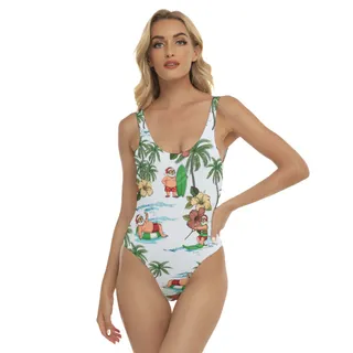 Santa Surfing Summer Swimsuit For Women