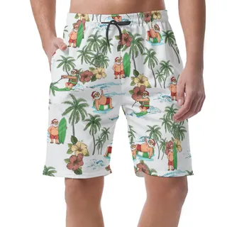 Santa Claus Tropical Hawaiian Board Shorts For Men