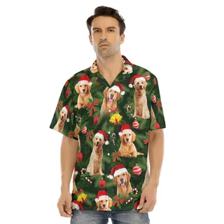 Golden Retriever Christmas Hawaiian Shirt