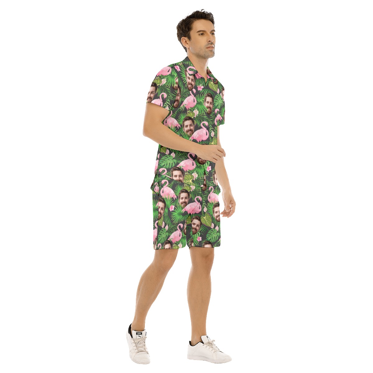 Flamingo Custom Hawaiian Shirt And Shorts Set For Men