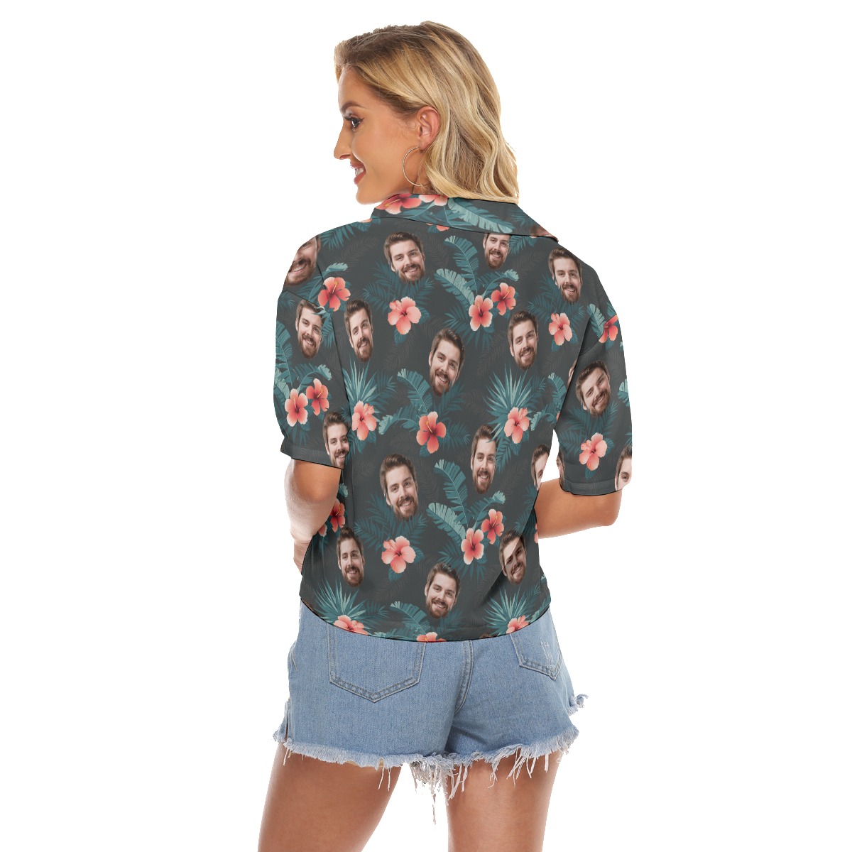 Cool Custom Face Hawaiian Crop Top For Women