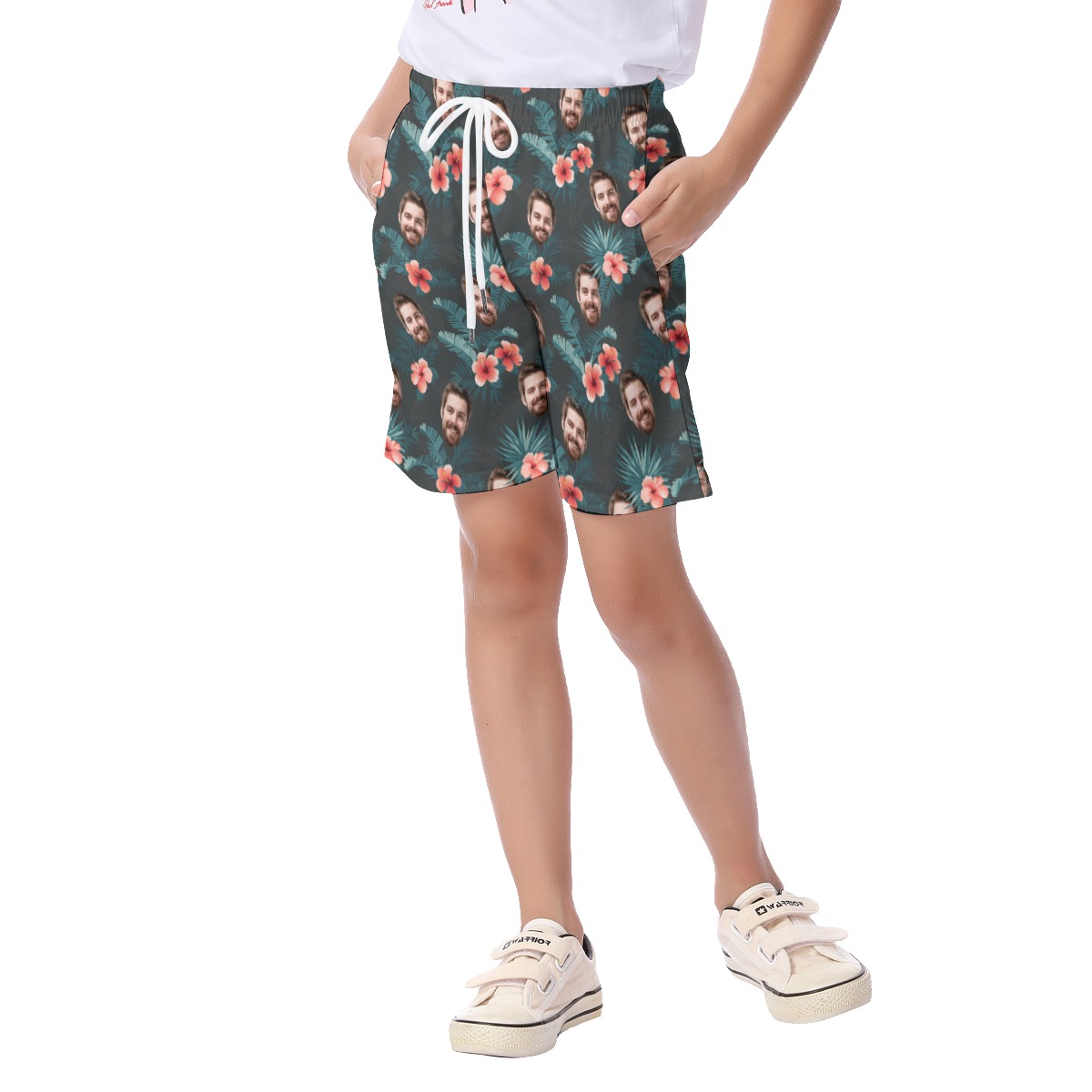 Funny Custom Face Beach Shorts For Kids