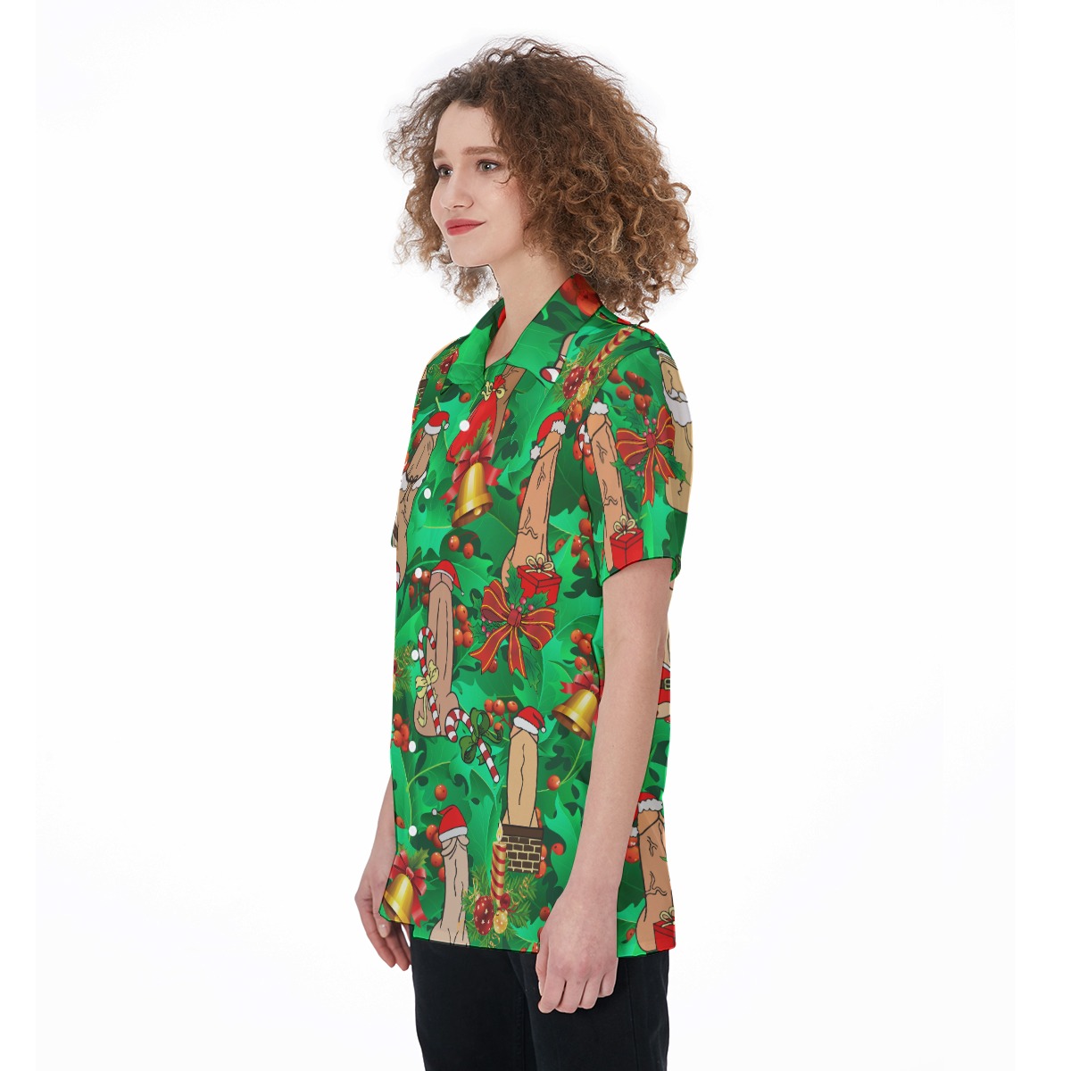 Funny Penis Christmas Aloha Shirt For Women