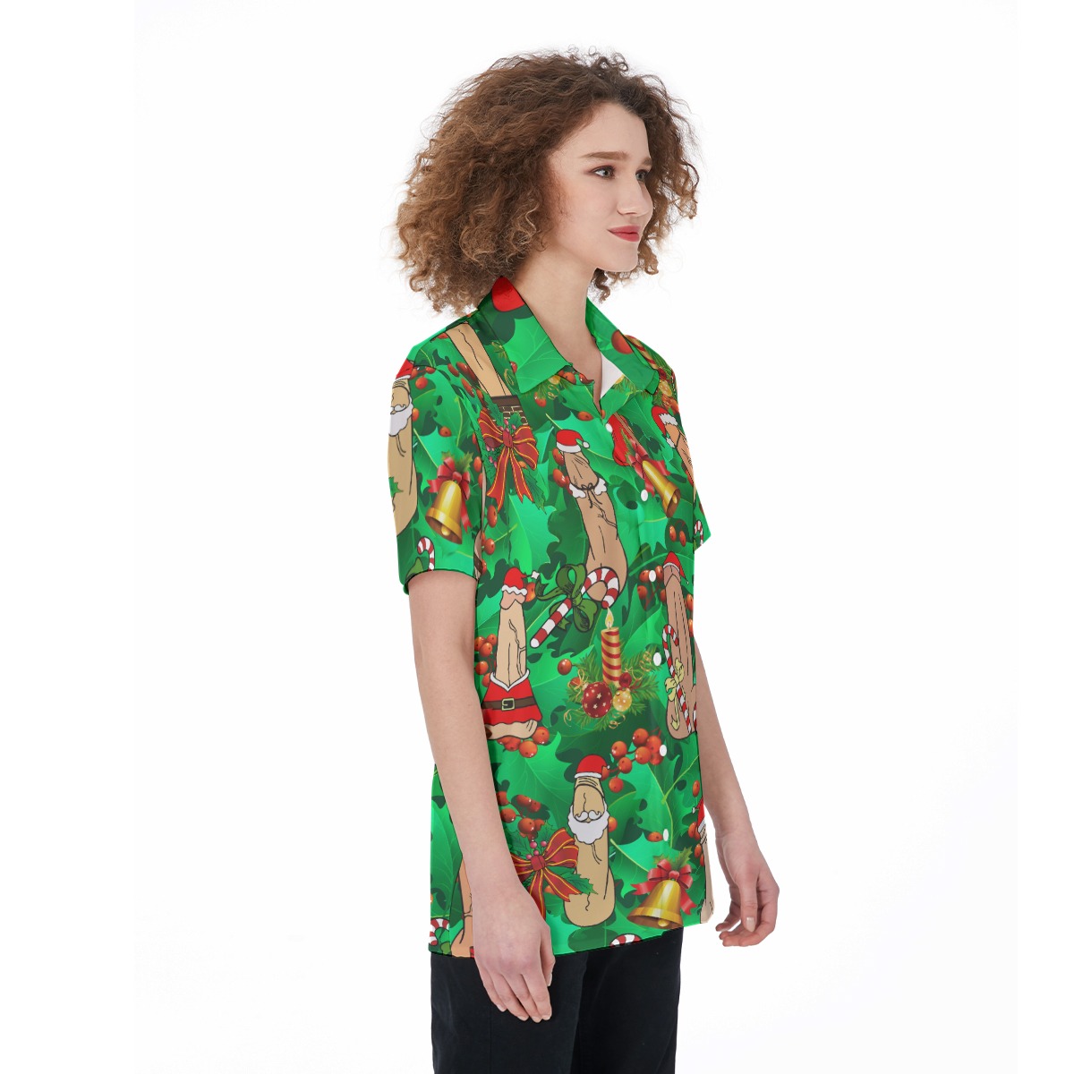 Funny Penis Christmas Aloha Shirt For Women