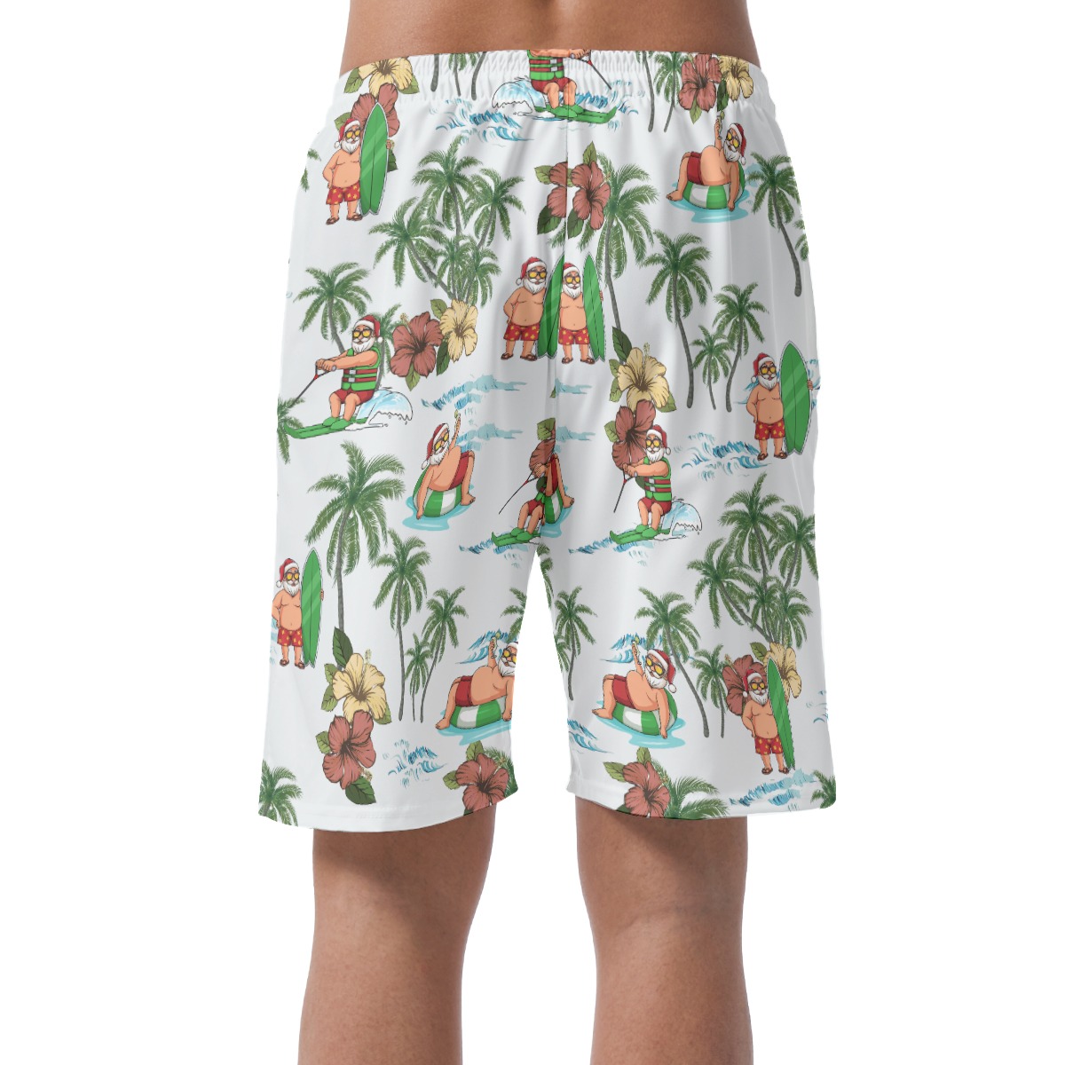 Santa Claus Tropical Hawaiian Board Shorts For Men