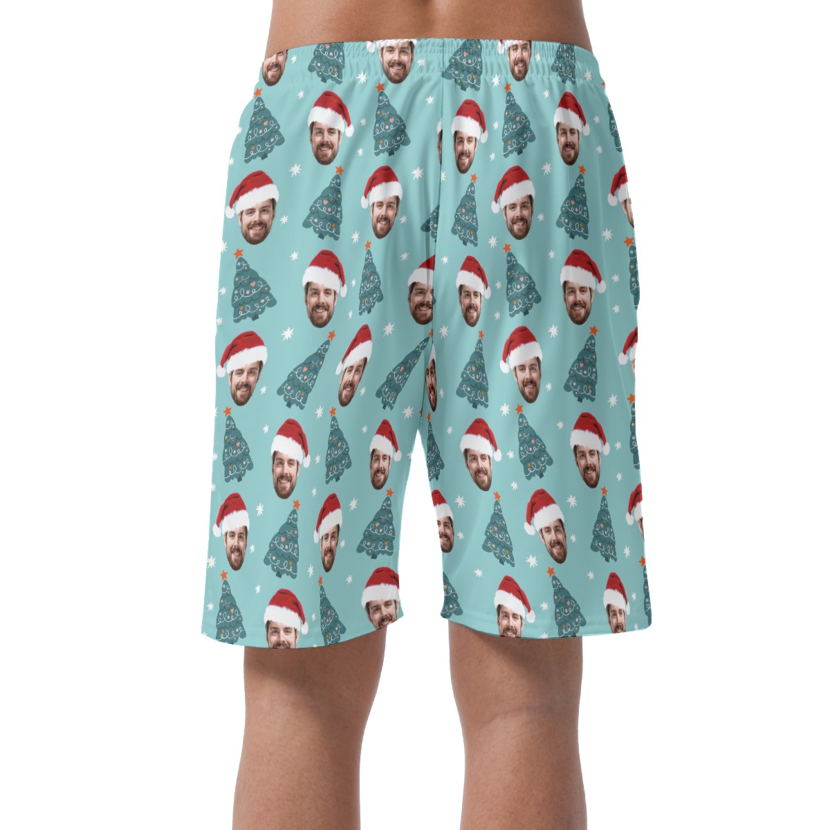 Custom Face Christmas Hawaiian Board Shorts For Men