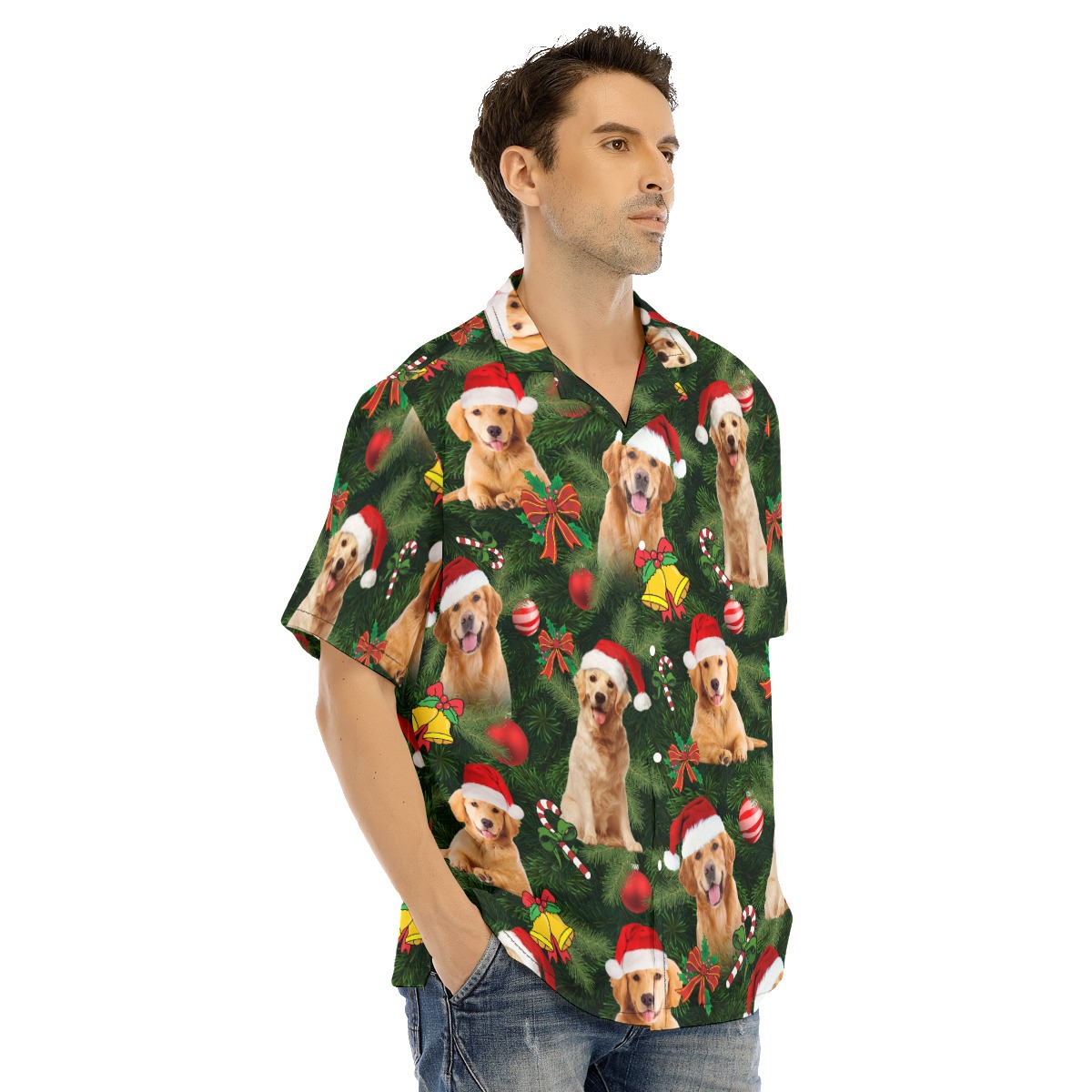 Golden Retriever Christmas Hawaiian Shirt