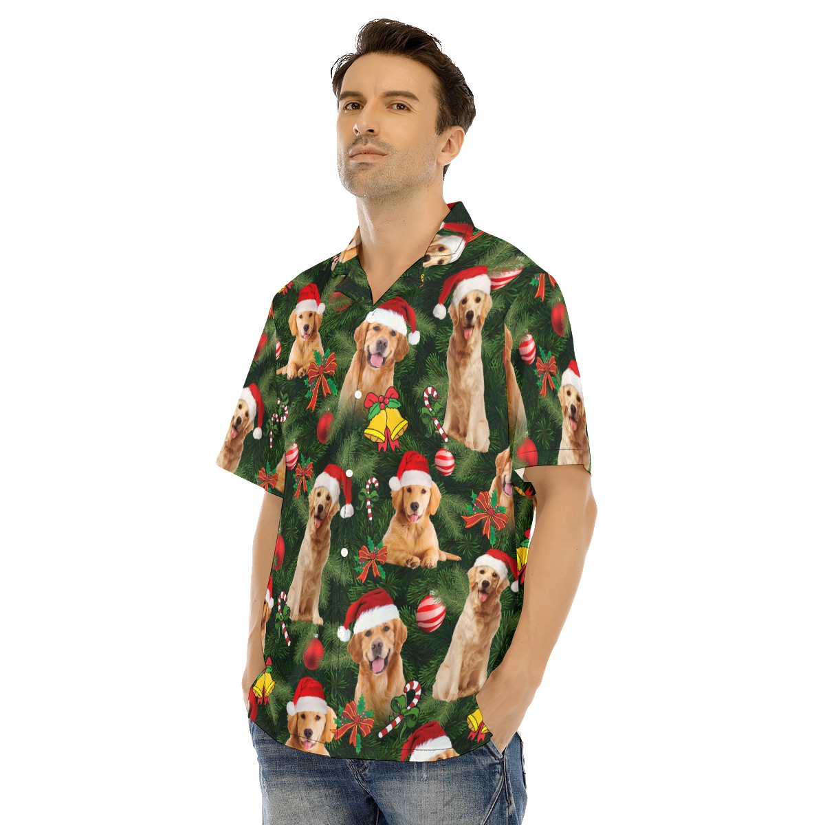 Golden Retriever Christmas Hawaiian Shirt