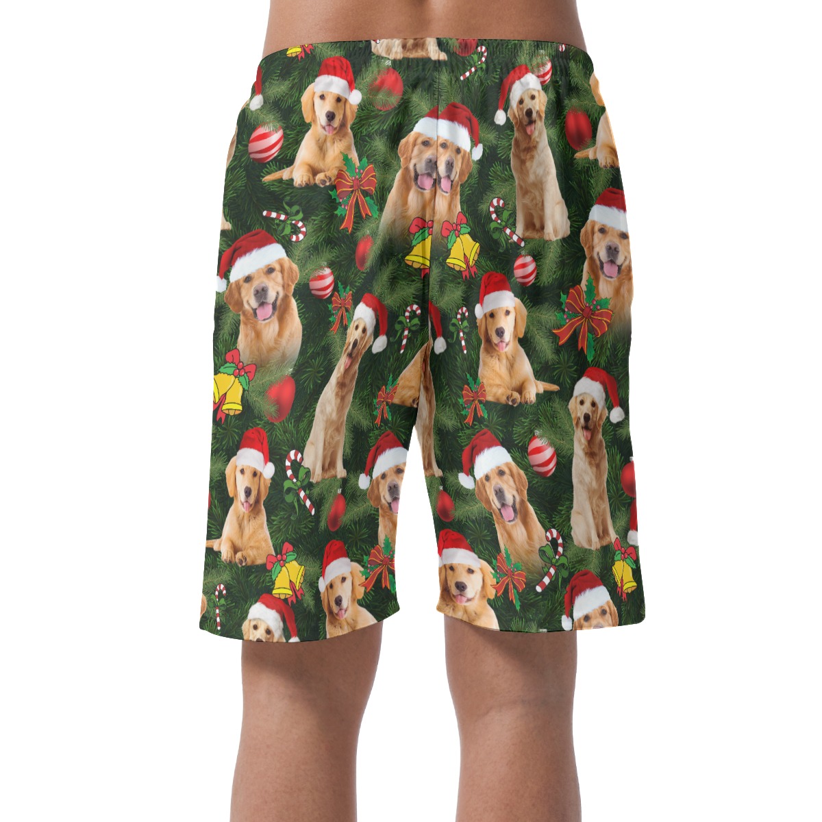 Golden Retriever On Christmas Board Shorts For Men