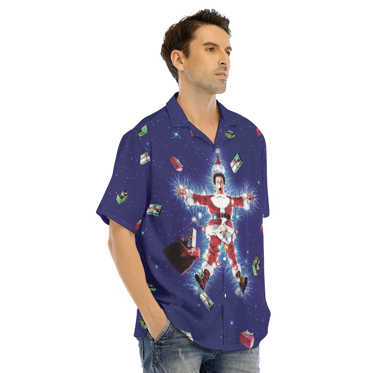 Clark Griswold National Lampoon’s Christmas Vacation Button Up Hawaiian Shirt