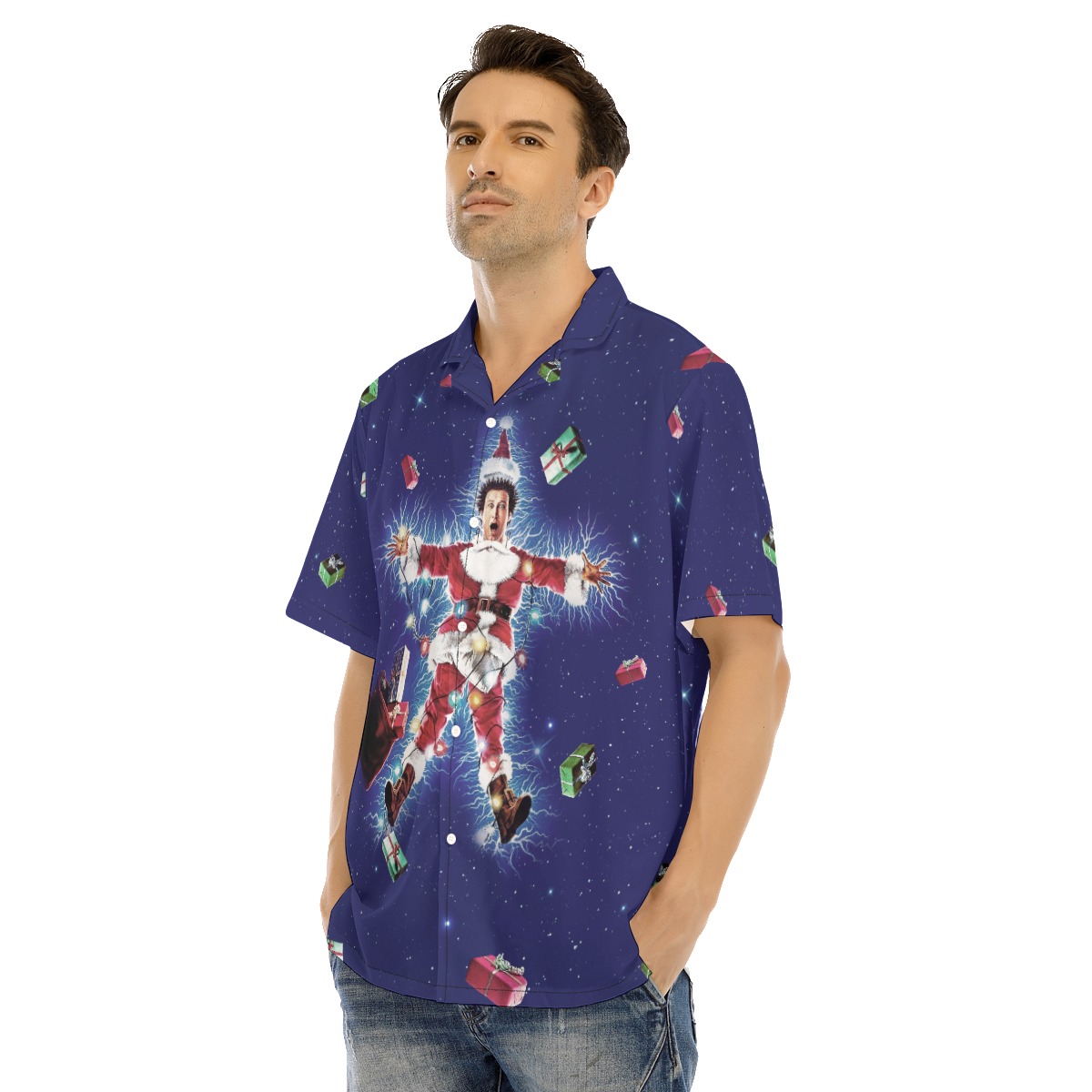 Clark Griswold National Lampoon’s Christmas Vacation Button Up Hawaiian Shirt