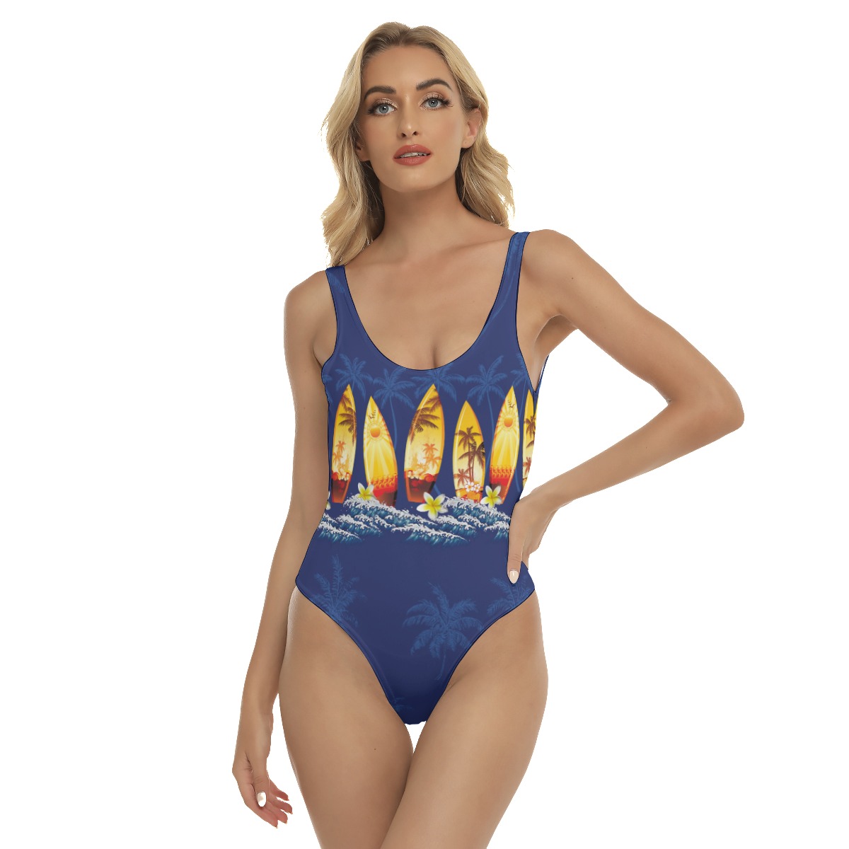 Surfing Board Hawaiian One Piece Swimsuit For Women - variant image 1
