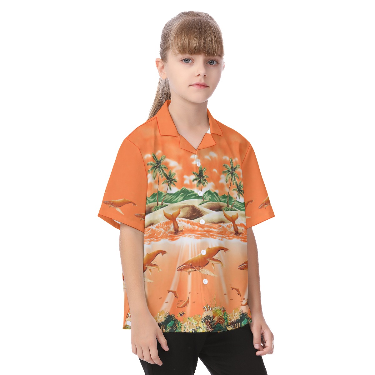 Sea Life Tropical Print Hawaiian Shirt For Kids - variant image 1