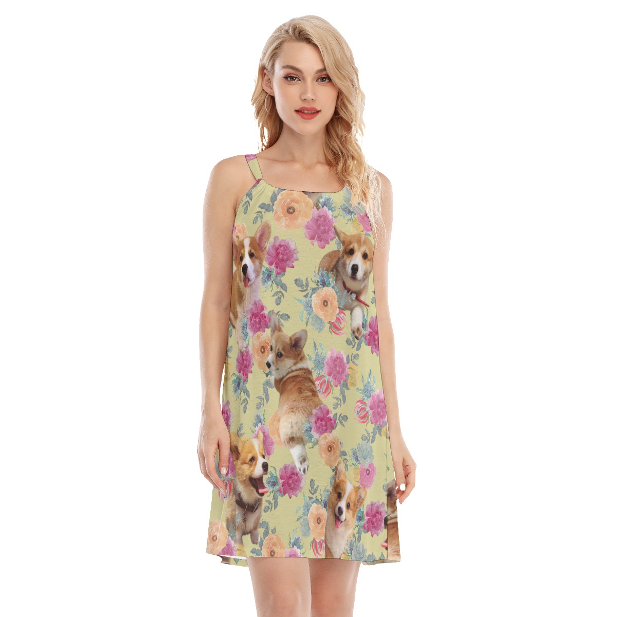 Floral Welsh Corgi Hawaiian Dress For Summer - variant image 1