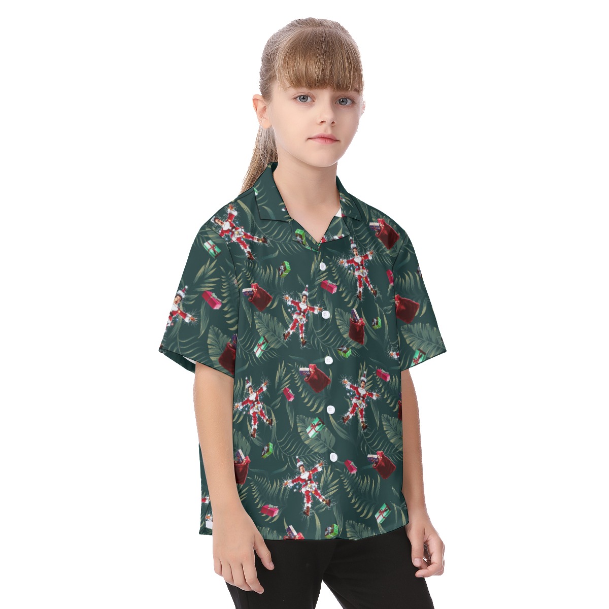 National Lampoon's Christmas Vacation Tropical Button Shirt For Kids