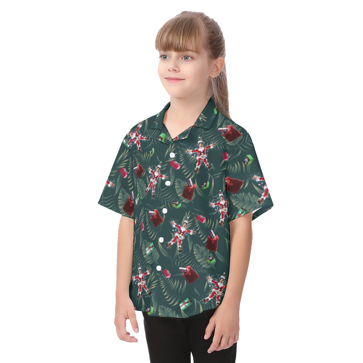 National Lampoon's Christmas Vacation Tropical Button Shirt For Kids