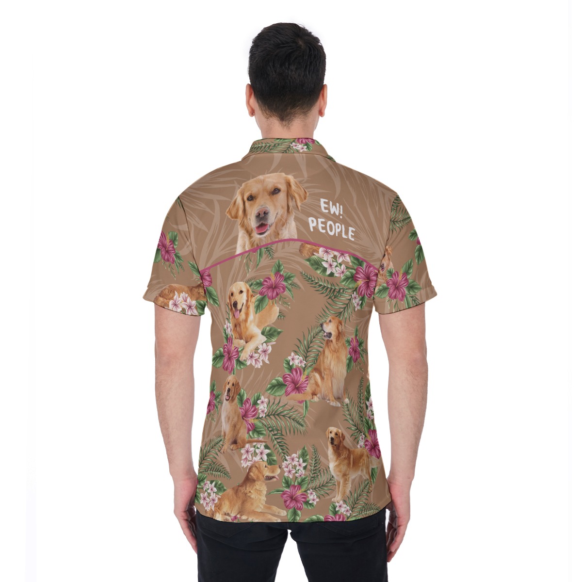Golden Retriever Hawaiian Polo Shirt For Men