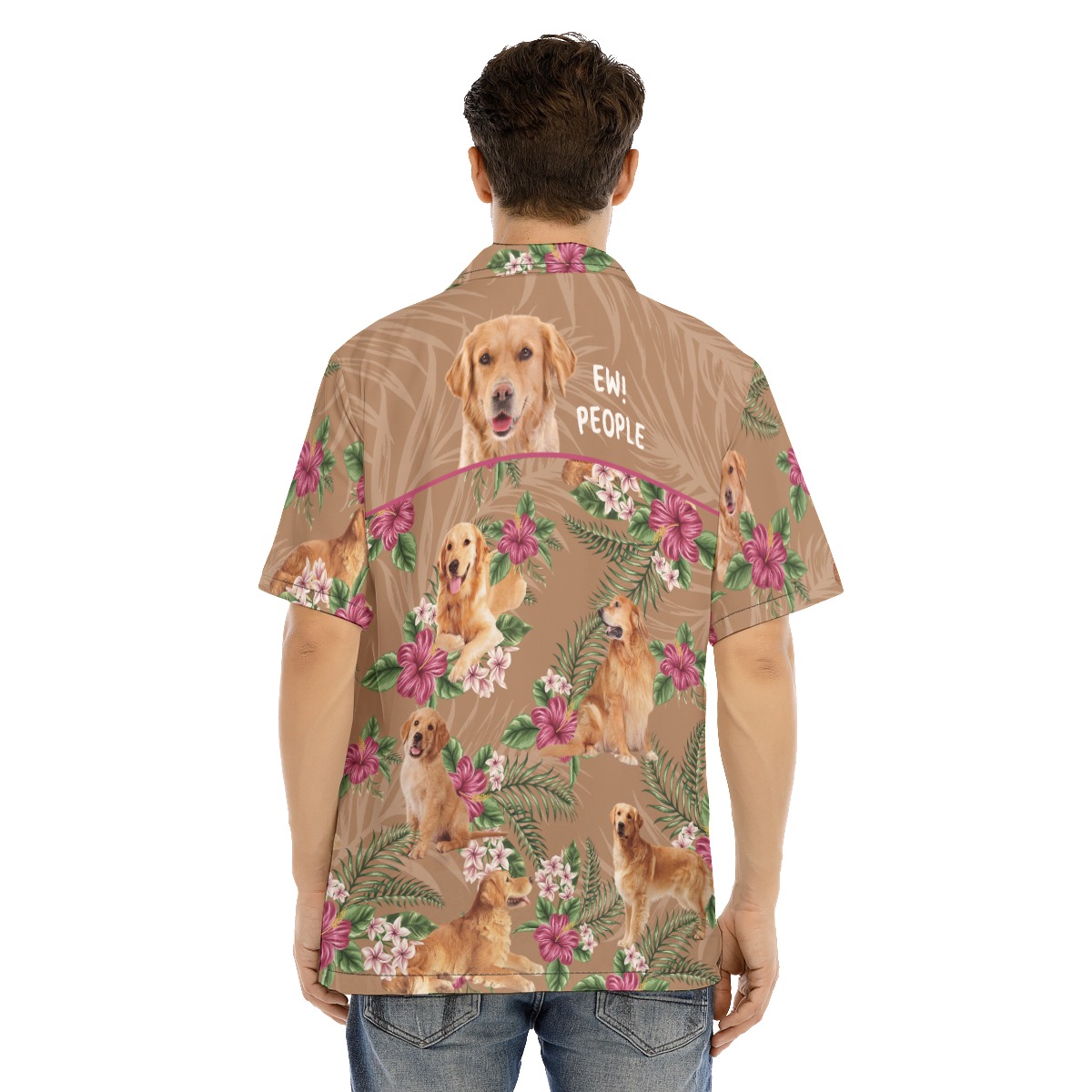 Golden Retriever Hawaiian Shirt Short Sleeve Button Up Shirt