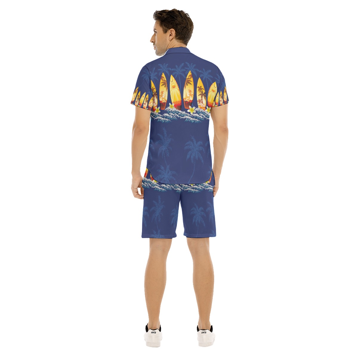 Surfboard Aloha Shirt And Shorts For Men