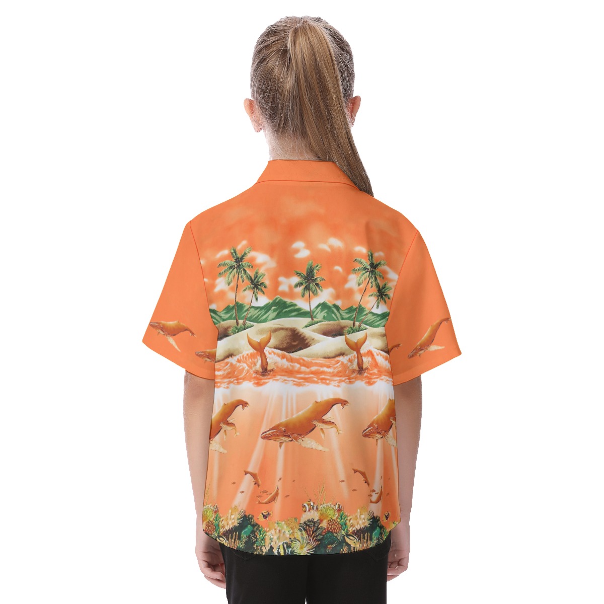 Sea Life Tropical Print Hawaiian Shirt For Kids