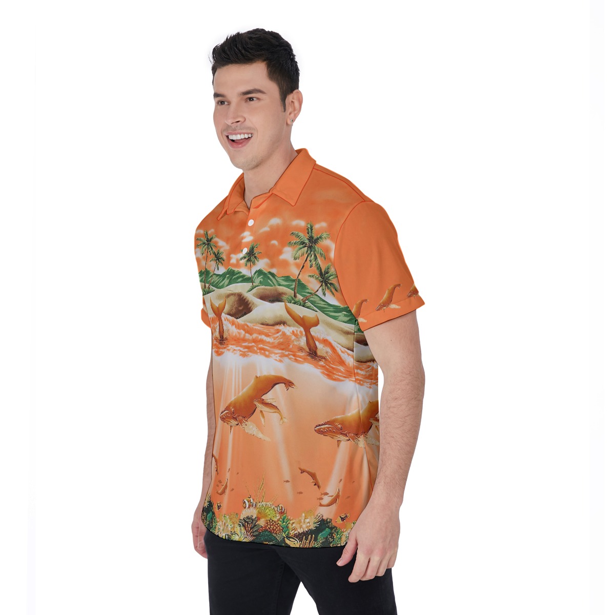 Sea Life Hawaiian Polo Shirt