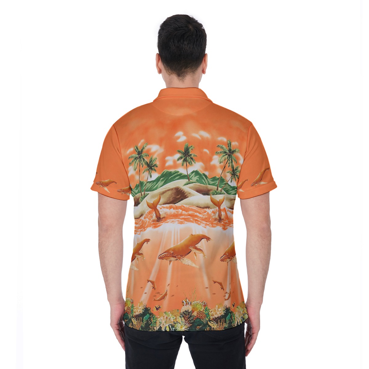 Sea Life Hawaiian Polo Shirt