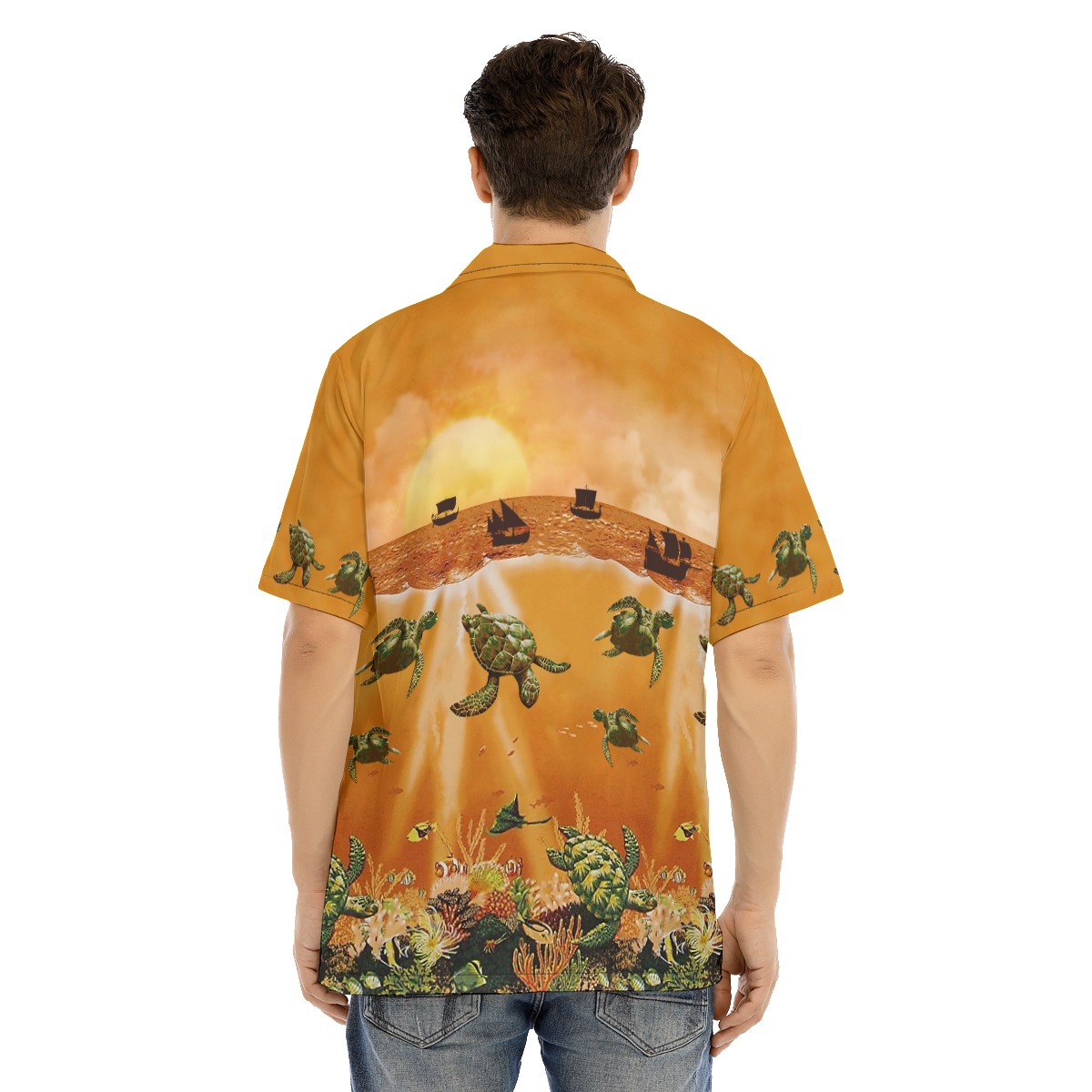 Sea Life Sunset Hawaiian Shirt | Ocean Hawaiian Shirt
