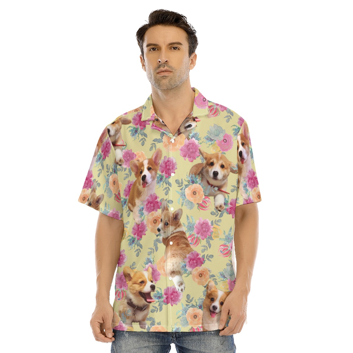 Floral Corgi Hawaiian Shirt - variant image 1