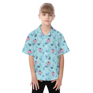 Flamingo American Flag Patriotic Hawaiian Shirt