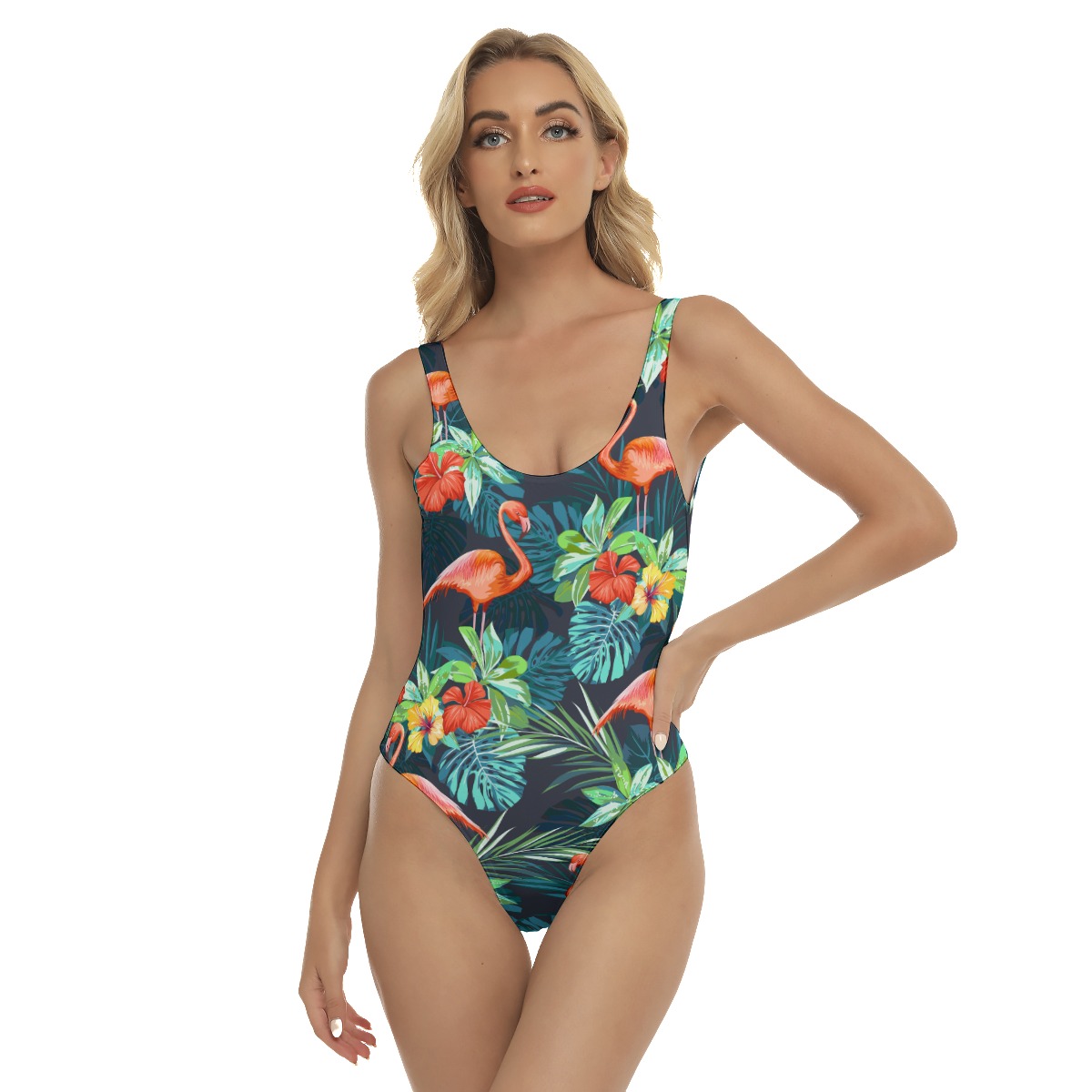 Tropical Flamingo One Piece Swimsuit For Women - variant image 1
