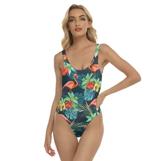Tropical Flamingo One Piece Swimsuit For Women