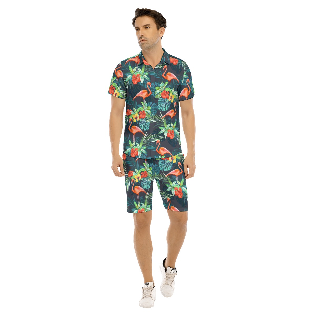 Tropical Flamingo Aloha Shirt And Shorts Set - variant image 1