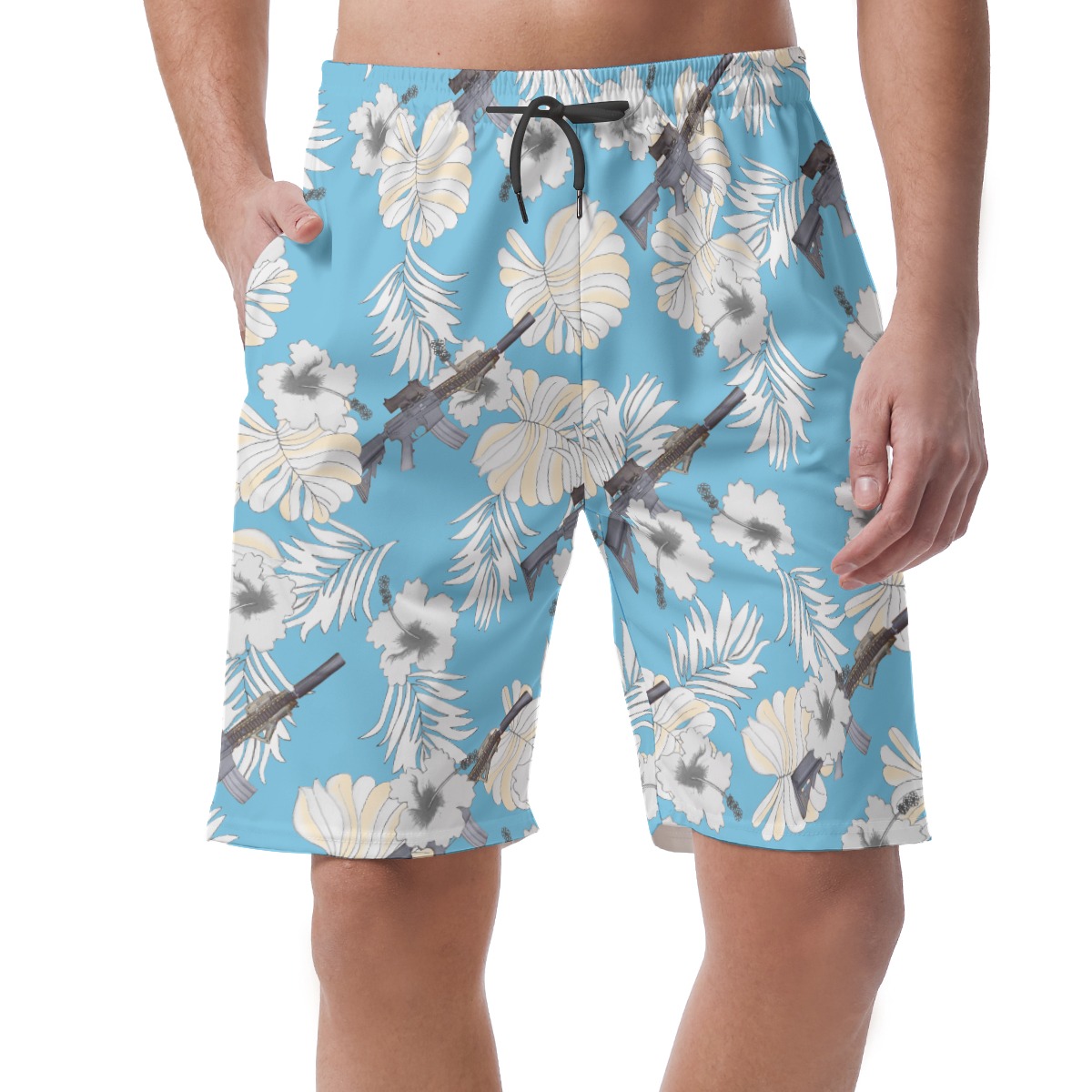 MK18 Gun Tactical Hawaiian Shorts For Men - variant image 1