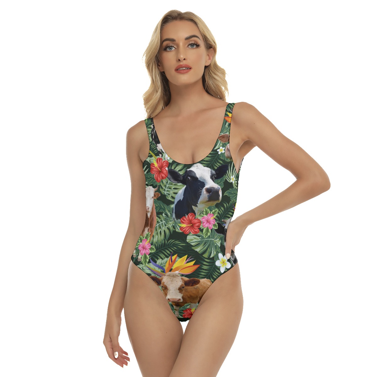 Funny Cow Tropical Hawaiian Swimsuit For Women - variant image 1