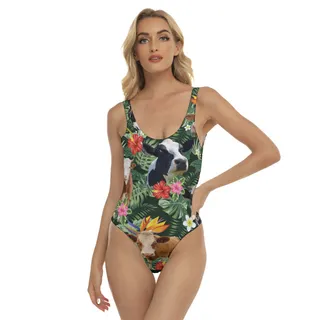 Funny Cow Tropical Hawaiian Swimsuit For Women