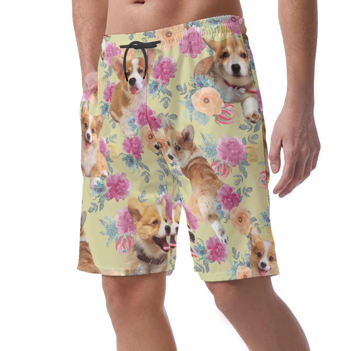 Welsh Corgi Hawaiian Board Shorts For Men