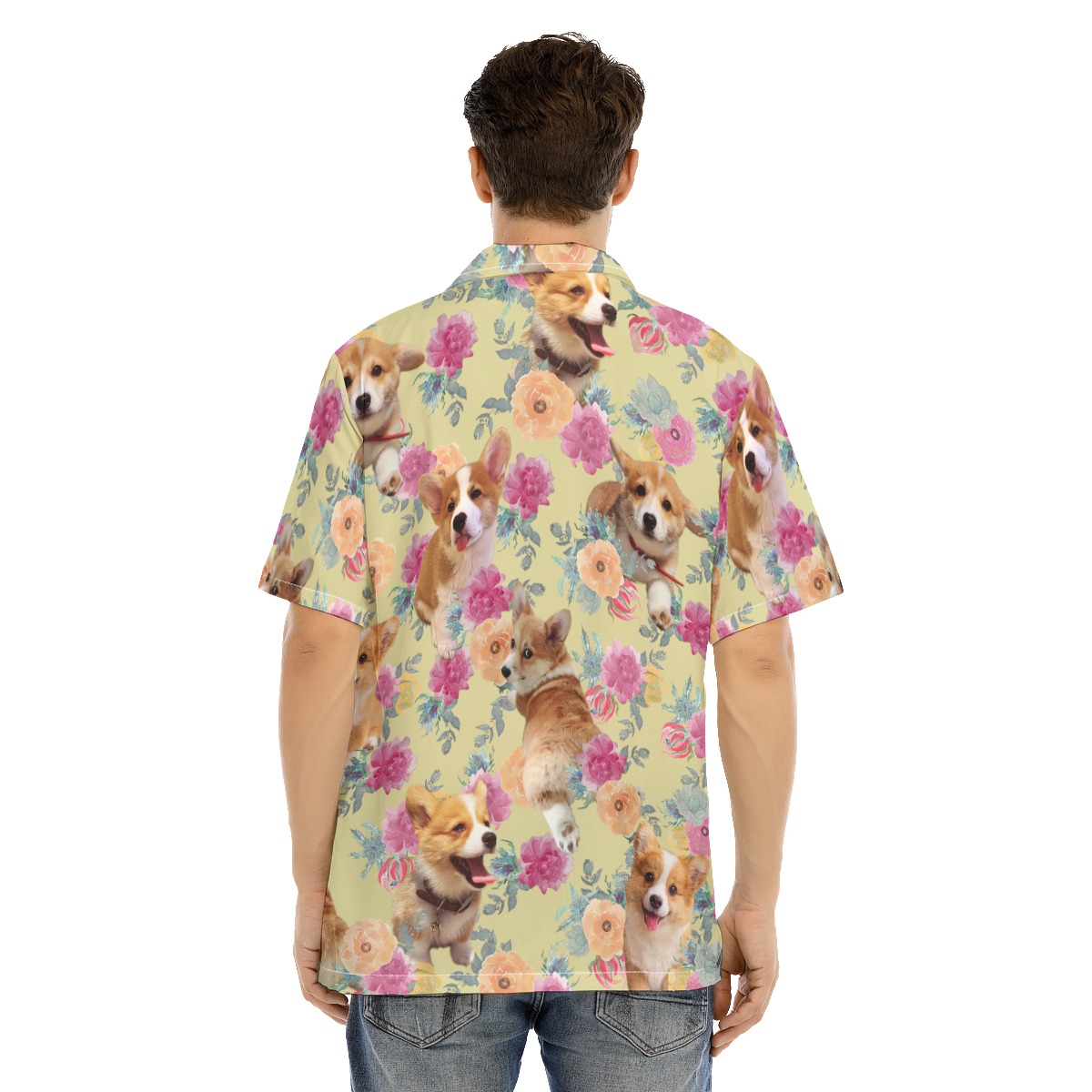 Floral Corgi Hawaiian Shirt