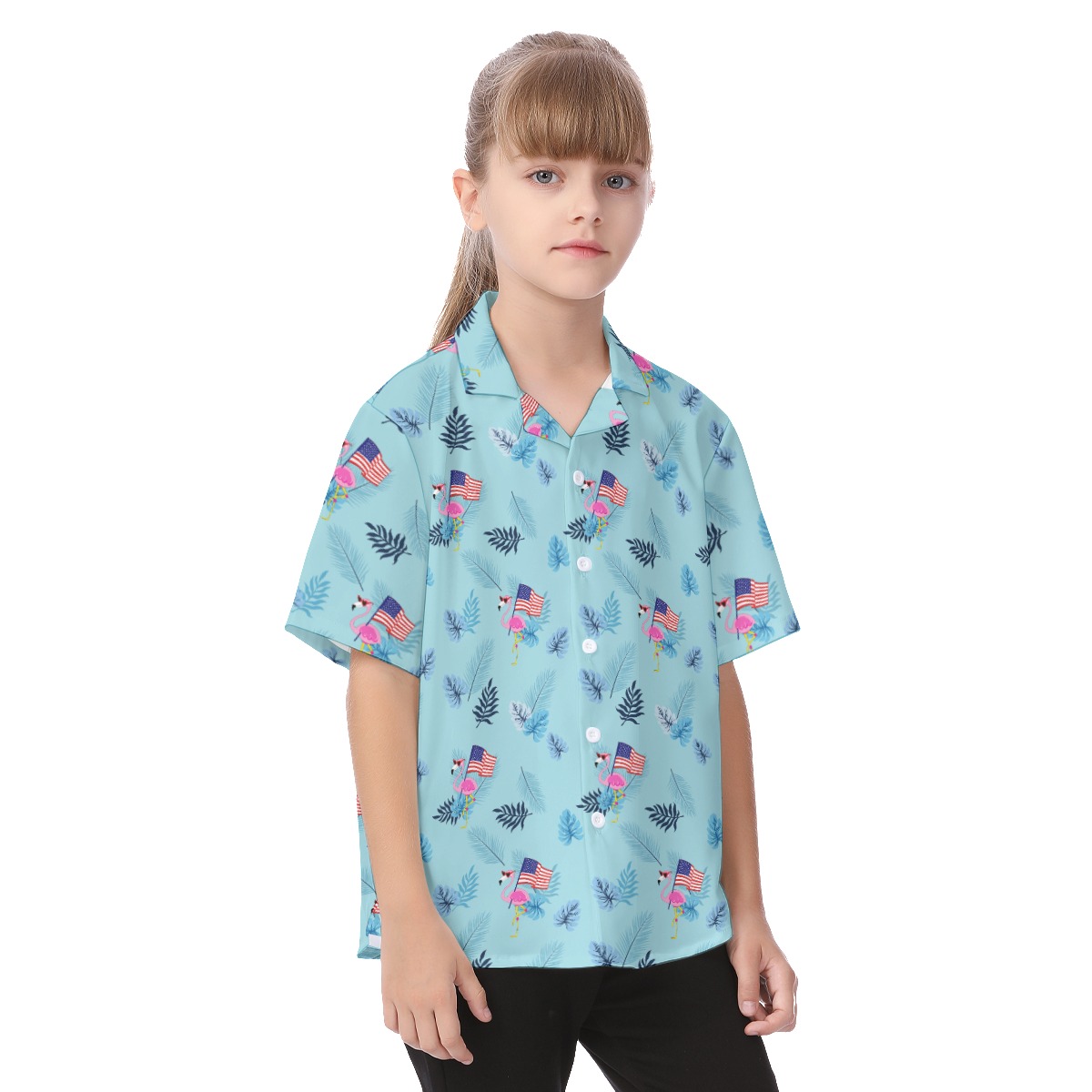 Flamingo American Flag Patriotic Hawaiian Shirt