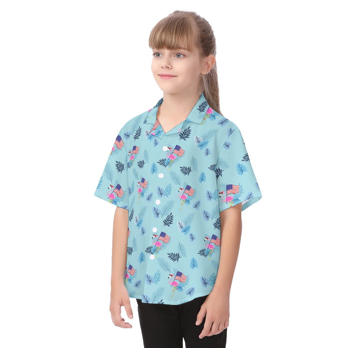 Flamingo American Flag Patriotic Hawaiian Shirt
